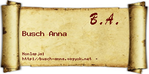 Busch Anna névjegykártya
